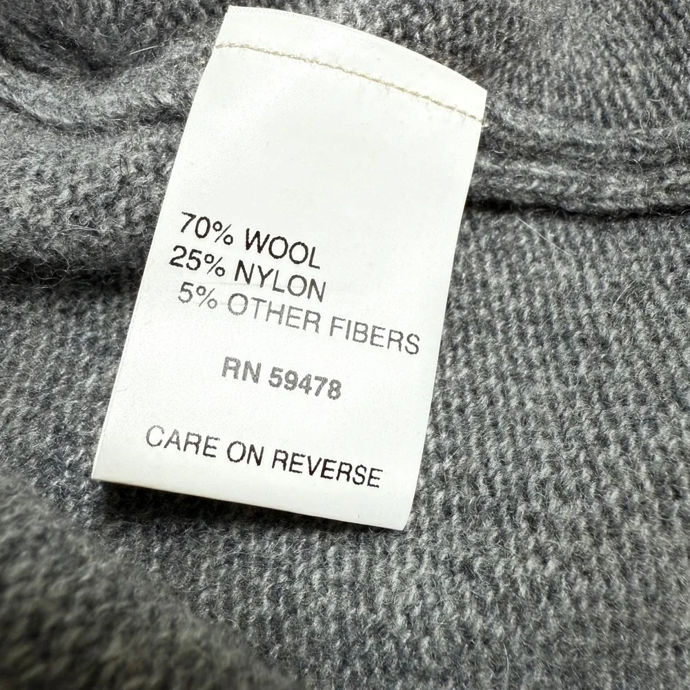 Chiaramente Italy Wool Blend Cable Knit Buckle‎ Cardigan Sweater Grey Womens S